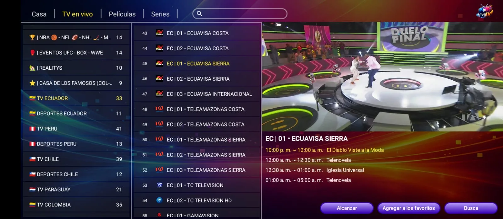 Captura de Viva TV+